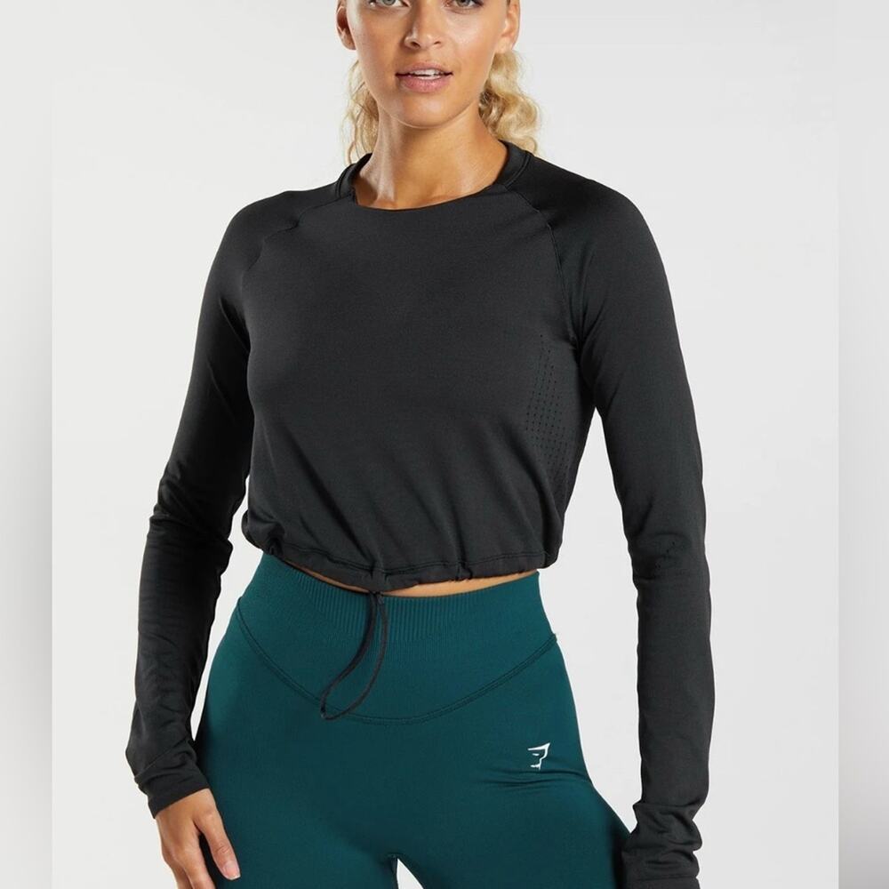 Gym shark XXL Black Long Sleeve Crop Top